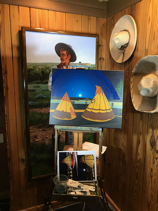 Saratoga Hot Springs Resort Painting Process by Borbay