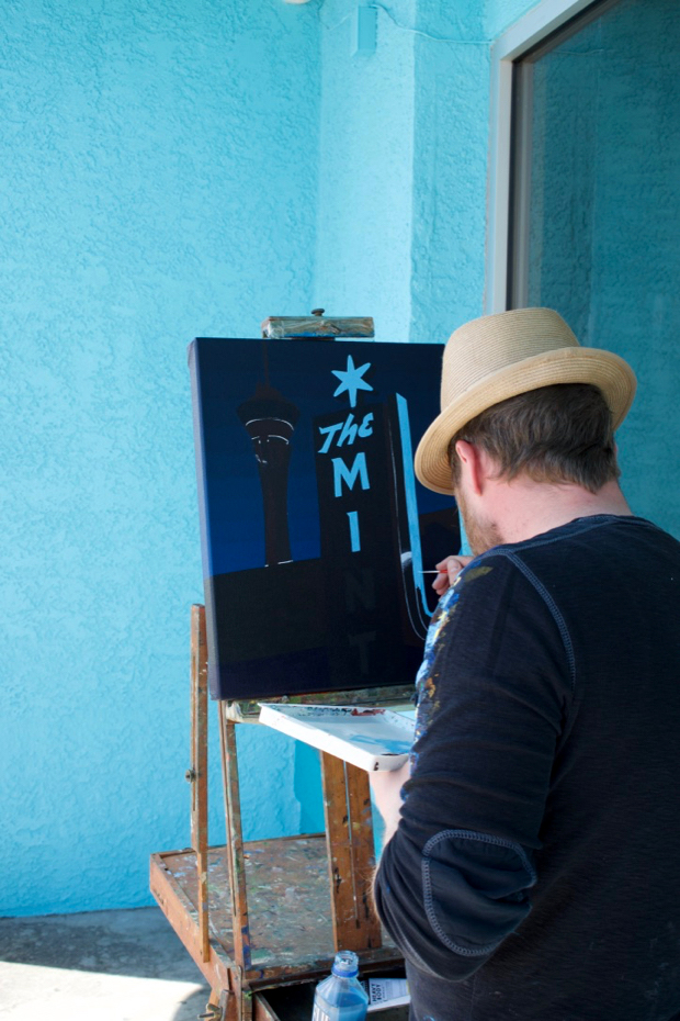 Mint Tavern Painting Process Las Vegas by Borbay