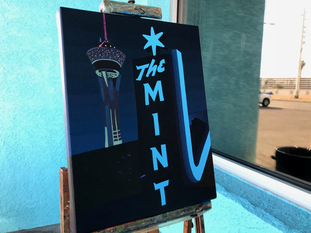 Mint Tavern Painting Process Las Vegas by Borbay