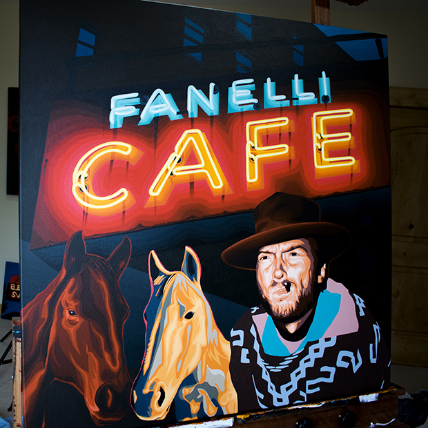 Clint Eastwood Painting Process by Borbay - BORBAY Clint Eastwood Painting Process by Borbay