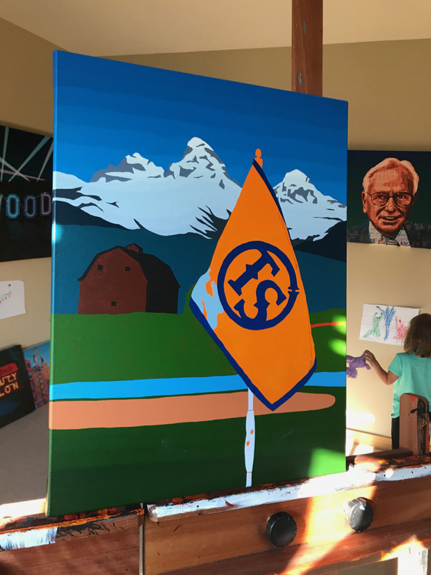 Teton Springs 15th Hole Painting Process by Borbay