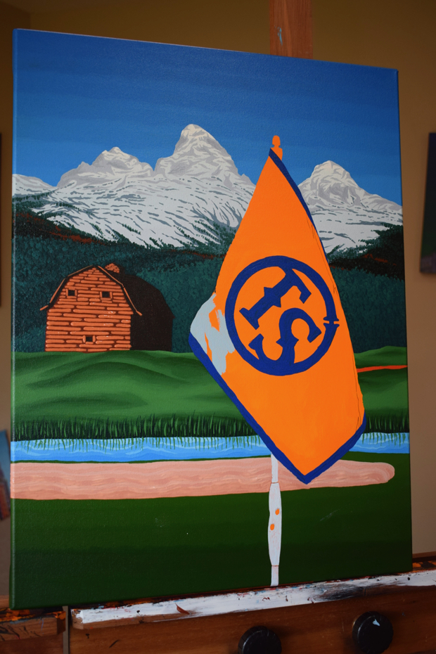 Teton Springs 15th Hole Painting Process by Borbay