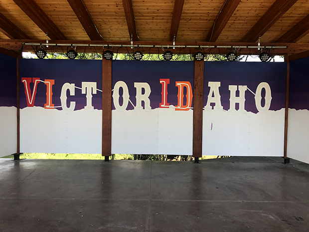 Victor Idaho Mural painting process by Borbay