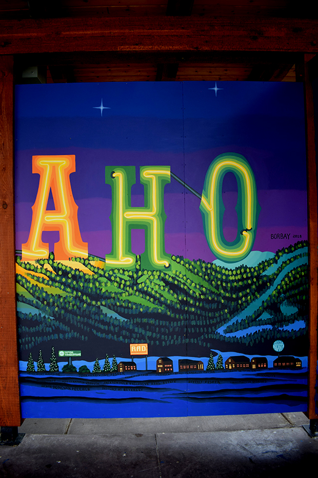 Victor Idaho Mural Painting Detail by Borbay