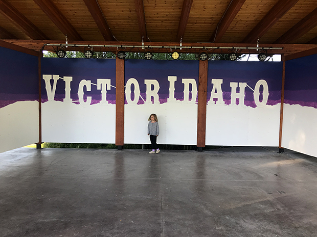 Victor Idaho Mural painting process by Borbay