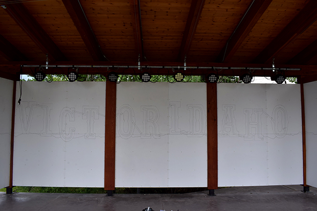 Victor Idaho Mural painting process by Borbay