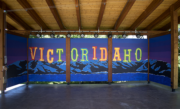 Victor Idaho Mural painting process by Borbay