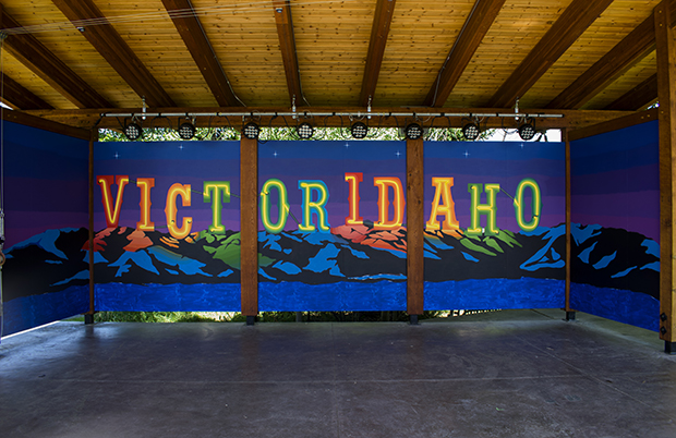 Victor Idaho Mural painting process by Borbay