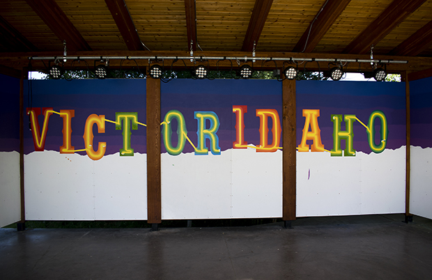 Victor Idaho Mural painting process by Borbay