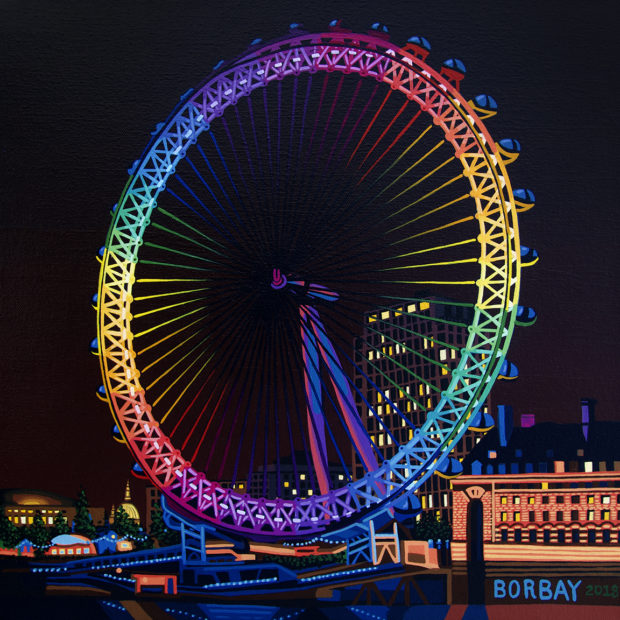 London Eye Painting by Borbay