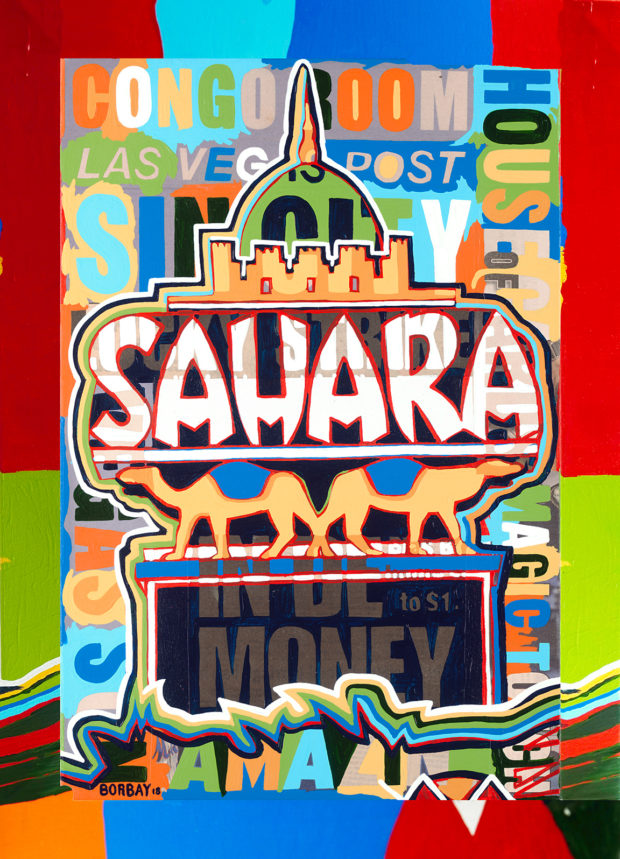 Sahara Las Vegas Collage Painting by Borbay Full Frame