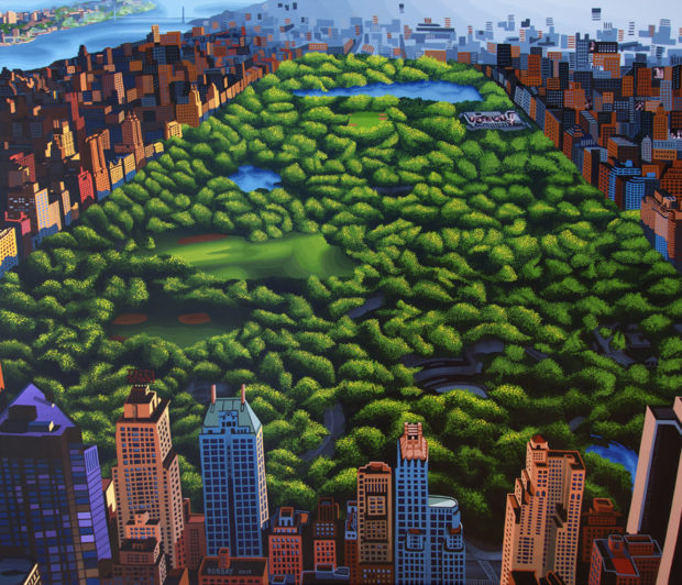 Central Park Painting by Borbay