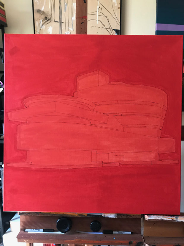 Silver Guggenheim Painting Process by Borbay