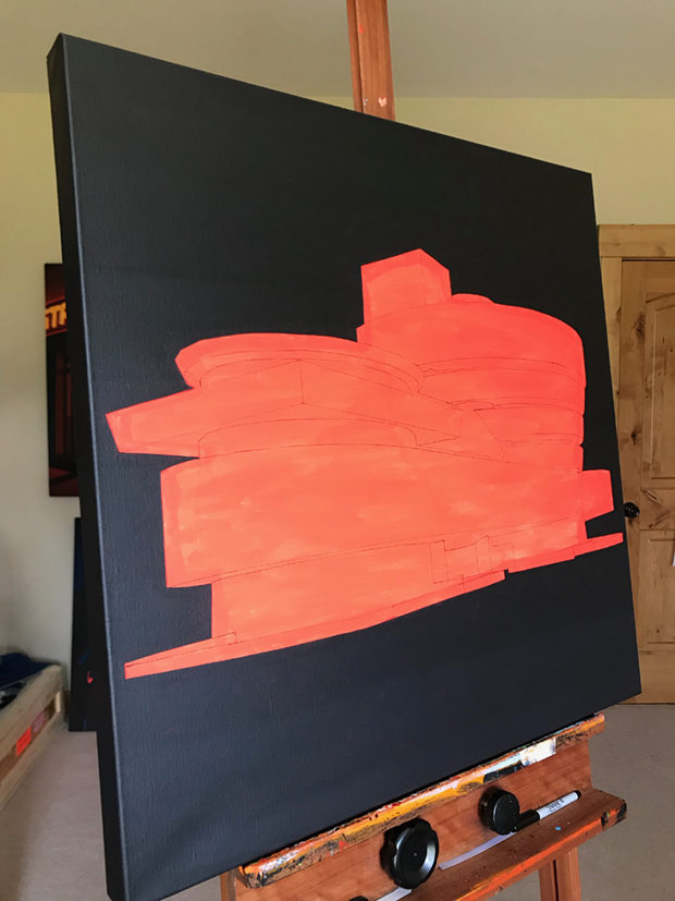 Silver Guggenheim Painting Process by Borbay