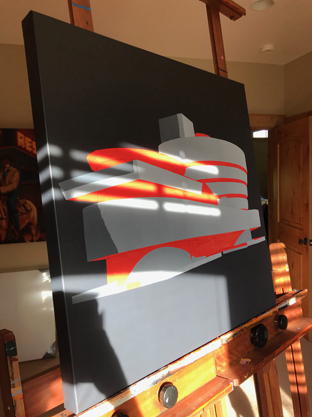 Silver Guggenheim Painting Process by Borbay