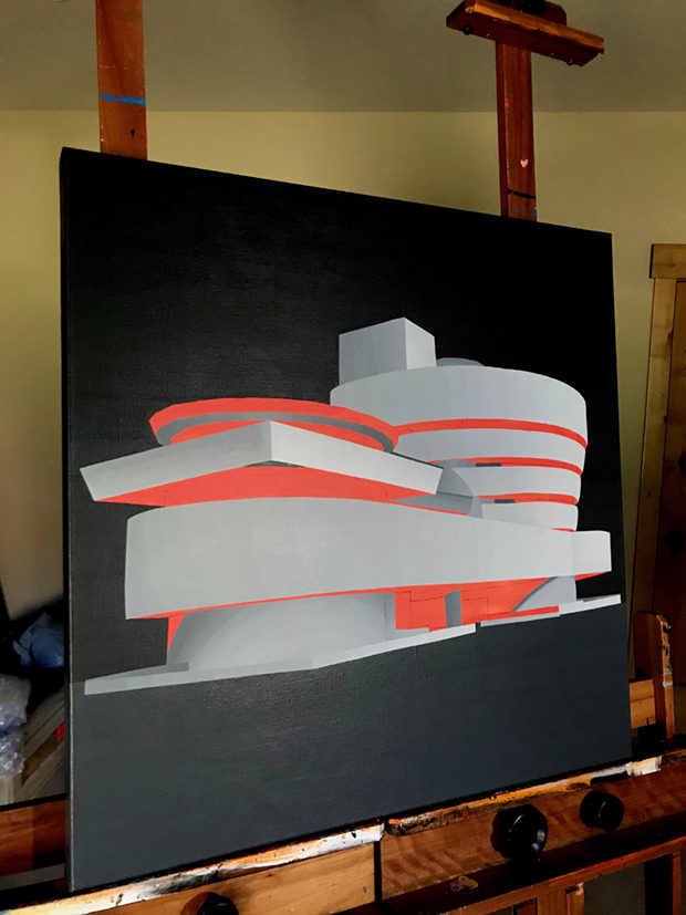 Silver Guggenheim Painting Process by Borbay