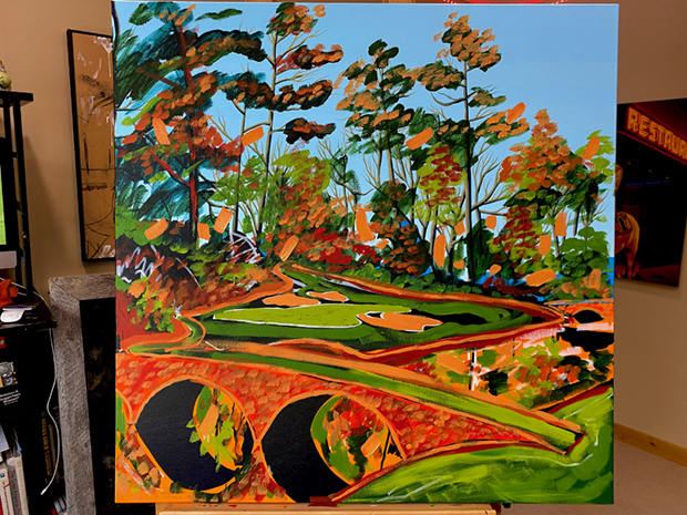 Golden Bell Painting #12 at Augusta National The Masters Process by Borbay 4