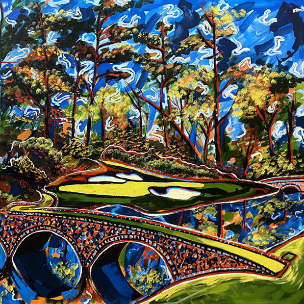 Golden Bell Painting #12 at Augusta National The Masters Process by Borbay 5