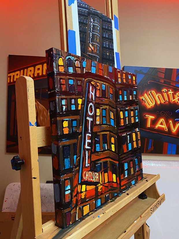 Chelsea Hotel Painting by Borbay From Side