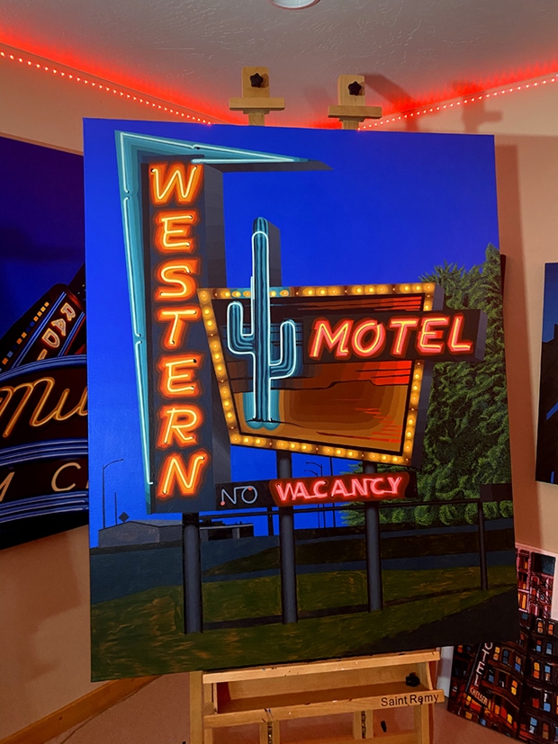 Western Motel Painting Process by Borbay 8 - BORBAY Western Motel Painting Process by Borbay 8