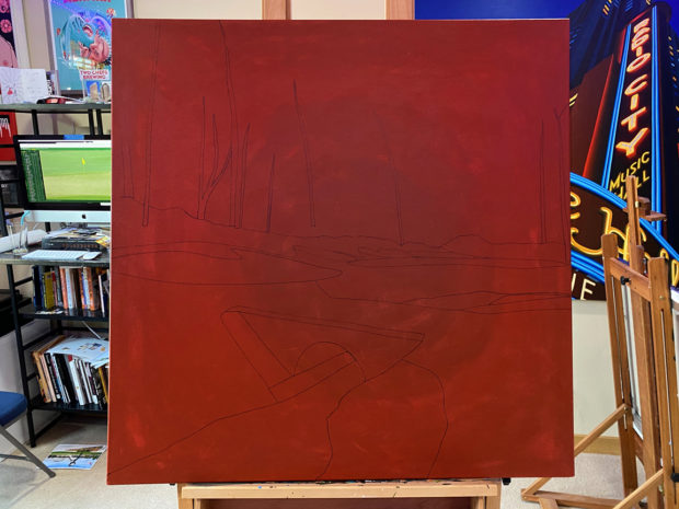 Azalea Painting #13 at Augusta National The Masters Process 1