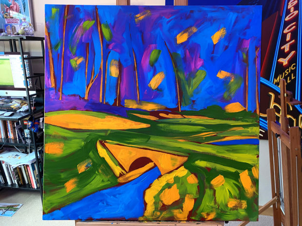 Azalea Painting #13 at Augusta National The Masters Process 2