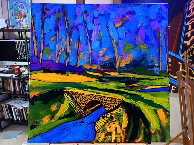 Azalea Painting #13 at Augusta National The Masters Process 3