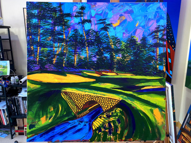 Azalea Painting #13 at Augusta National The Masters Process 4