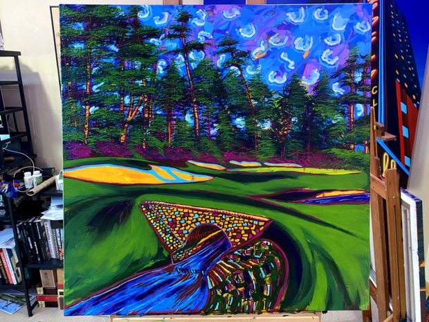 Azalea Painting #13 at Augusta National The Masters Process 6